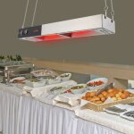 Lampe chauffante pour aliments suspendue, lampe d'isolation alimentaire commercial en acier inoxydable, ...