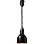 Lampe chauffante infrarouge pour aliments, suspendue, noire, diam�tre 17 cm, 250 w