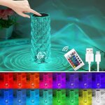 Lampe de chevet, 1800 mah lampe de chevet tactile avec 16 couleurs et 4 modes, lampe de chevet chambre ...