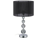 Lampe de chevet, aspect cristal, douille e27, abat - jour rond, h x d : 54 x 29, 5 cm, chambre et salon, ...