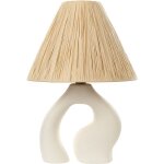 Lampe de chevet en cramique blanche 42 cm avec abat - jour en papier design barbas