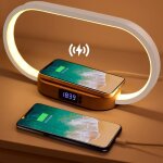 Lampe de chevet chargeur sans fil, tactile avec port usb, chargeur induction avec l'horloge, lampe de ...