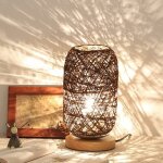 Lampe de chevet en cordon en rotin et support en bois?marron? - fei yu Lampe de chevet en cordon en rotin et support en bois?marron? - fei yu
