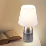 Globo lighting - lampe de chevet design gris argent sommeil salon textile tactile liseuse blanche Globo lighting - lampe de chevet design gris argent sommeil salon textile tactile liseuse blanche