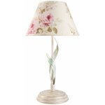 Licht - erlebnisse - lampe de chevet floral crme blanc rose tissu mtal 34 cm campagne e27 lampe de ...