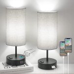 Rapanda - lampe de chevet grise pour table de nuit de chambre  coucher - petite lampe de table avec ...