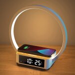 Shmshng - lampe de chevet led, lampe de bureau lampe de nuit 3 niveaux de luminosite et chargeur sans ...