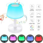 Lampe de chevet led enceinte bluetooth portable, lampe nuit tactile avec couleur changeante, lampe de ...