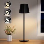 Lampe de chevet led sans fil, 3 modes de couleur, gradation progressive, lampe de table rechargeable ...