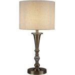 Lampe de chevet m�tal tissu � 30 cm 62 cm en laiton antique naturel e27 lampe de table classique ronde ...