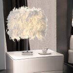 Shmshng - lampe de chevet plume abat - jour lampe de table plume moderne 23 x 30 cm