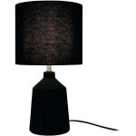 Lampe de chevet relaxdays, pied c�ramique stri�, abat - jour en tissu, e14, hxd: 42 x 23 cm, avec c�ble, ...