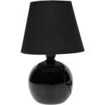 Lampe de chevet - ronde - noir - 24, 5cm hauteur - d�co - chambre