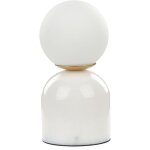 Beliani - lampe de chevet sur pied moderne abat - jour rond de verre simple et base en marbre blanc kiwi ...