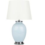 Lampe de chevet lampe de table bleu claire et blanche en céramique et tissu e27 max 60w pour salon ou ... Lampe de chevet lampe de table bleu claire et blanche en céramique et tissu e27 max 60w pour salon ou ...