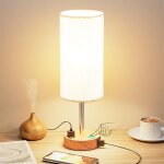 Lampe de chevet tactile dimmable, lampe de table avec fonction de charge prise usb a + c + , abat - jour ...