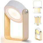 Lampe de chevet touch led � intensit� variable lampe de bureau vintage avec poign�e en bois 3 niveaux ...