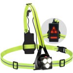 Lampe course  pied, usb rechargeable lampe de poitrine, lampe torse running, 500 lumen, angle rglable ...