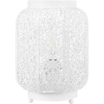 Beliani - lampe à poser déco en métal blanc beige ajouré aux motifs baroques e27 max 40w lumière ambiante ... Beliani - lampe à poser déco en métal blanc beige ajouré aux motifs baroques e27 max 40w lumière ambiante ...