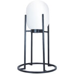 Sampa - lampe � poser d�co en m�tal et verre noir e27 compatible led