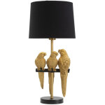 Lampe � poser design  perroquets  62cm or & noir