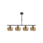 Lampe estela 4xe14 marron regx75x13 cm c / tulipes cristal tallado ambar - fabrilamp