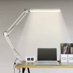 Lampe d'�tabli led, lampe de table architecte pliable avec pince, 10 niveaux de luminosit� x 3 modes ...