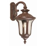 Lampe d'ext�rieur applique lanterne acier verre souffl� h 56 cm bronze ip44