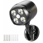 Lampe d'extrieur avec dtecteur de mouvement, ip65 impermable led spot batterie aliment 600lm, dtecteur ...