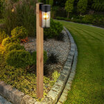 Lampe d'extrieur, lampadaire, moderne, aspect bois, lampe de terrasse, maison de campagne, verre en ...