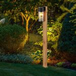 Lampe d'extrieur led lampadaire lampe de jardin, lampe de chemin moderne, aspect bois, lampe de terrasse, ...