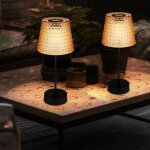 Lampe d'extrieur led lampe solaire lampe de table dcoration de jardin lampe en cristal, plastique noir ...