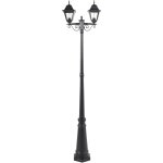 Lampe d'ext�rieur vintage � 2 lumi�res jardin �clairage de chemin en aluminium noir abat - jour verre ...