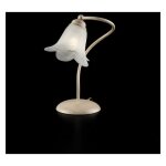 Bonetti illumina - lampe � poser en fer ivoire or une lumi�re abat - jour en verre blanc 25x h31 cm
