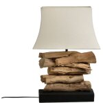 Fijalo - lampe / figure japonaise bois c / pantalon rotin