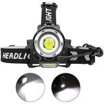 Lampe frontale led rechargeable 1800 lumens, haute puissance, zoomable, �tanche ipx4, 4 modes avec indicateur ...