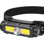 Lampe frontale led rechargeable avec lumire rouge blanche et aimant amovible torche frontale 7 modes ...