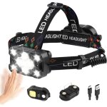 Lampe frontale led ultra puissante rechargeable avec feu arri�re amovible, 9 modes pour capteur de mouvement, ...