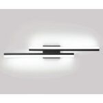 Lampe frontale  miroir led minimaliste, applique murale en aluminium cuit au four, noir 16w, lumire ...