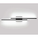 Lampe frontale  miroir led minimaliste, applique murale en aluminium cuit au four, noir 16w, lumire ...