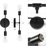 Lampe frontale miroir de salle de bain vintage en fer forg� double t�te de salle de bain 220v noir avec ...