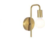 Lampe frontale nordique minimaliste miroir de salle de bain, applique murale dor�e avec source lumineuse ...