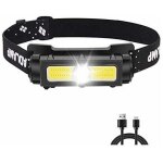 Lampe frontale puissante de 500 lumens, lampe frontale led rechargeable avec lumi�re blanche et rouge ...