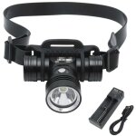 Lampe frontale sous - marine rechargeable ipx8, �tanche, super lumineuse, 1 000 lumens, 3 modes d'�clairage, ...