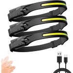 Galozzoit - lampe frontale, torche frontale led usb rechargeable puissante avec 350 lm, 3 modes d'eclairage, ...