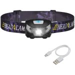Lampe frontale, usb, noire