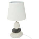 Atmosphera - lampe � poser 'galets' 33cm ivoire