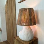 Opjet - lampe  poser galet cramique et corde h40cm