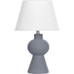 Beliani - lampe à poser grise en céramique abat - jour conique en lin peint à la main fabilos Beliani - lampe à poser grise en céramique abat - jour conique en lin peint à la main fabilos