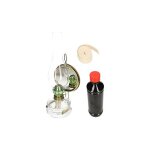 Lampe  huile avec miroir et support de mche - lampe  ptrole - hauteur : 30 cm - kotarbau